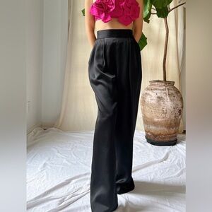 Vintage Black Silk-like Trouser Pants
